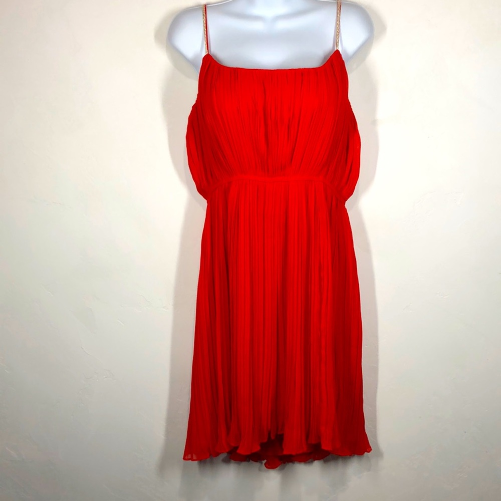 Boston Proper red pleated dress size 12